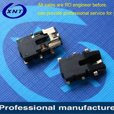 東莞耳機座3.5mm phone jack 6PIN 沉板2.20mm DIP type 上斜口