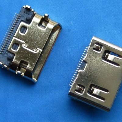 東莞HDMI C TYPE 母座 SMT型 (外殼DIP中心距3.5mm) 斜口