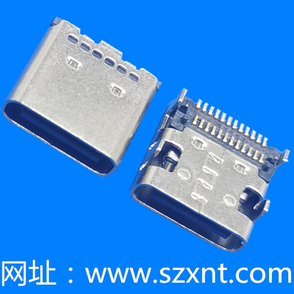 東莞TYPE C 24P 板上四腳插 端子雙排貼片